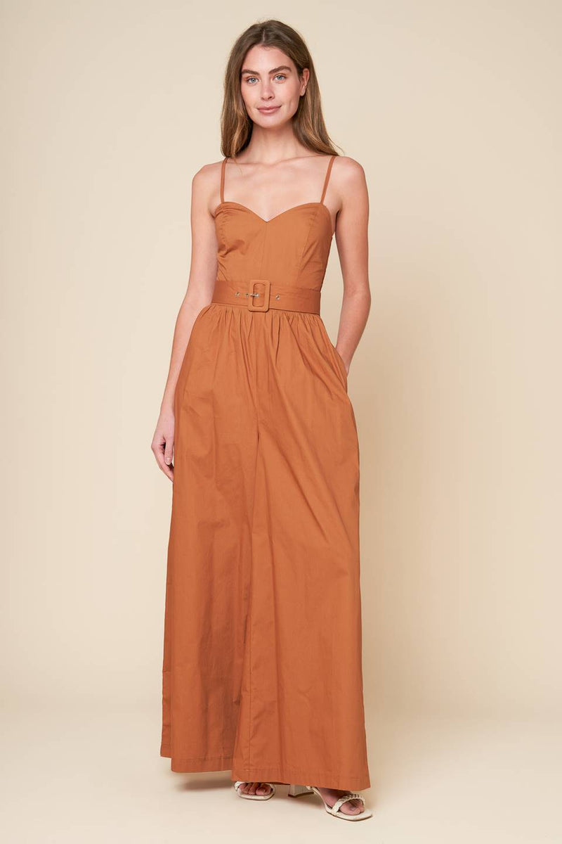 ELEVIERTER ICON Braun gewebt Jumpsuit