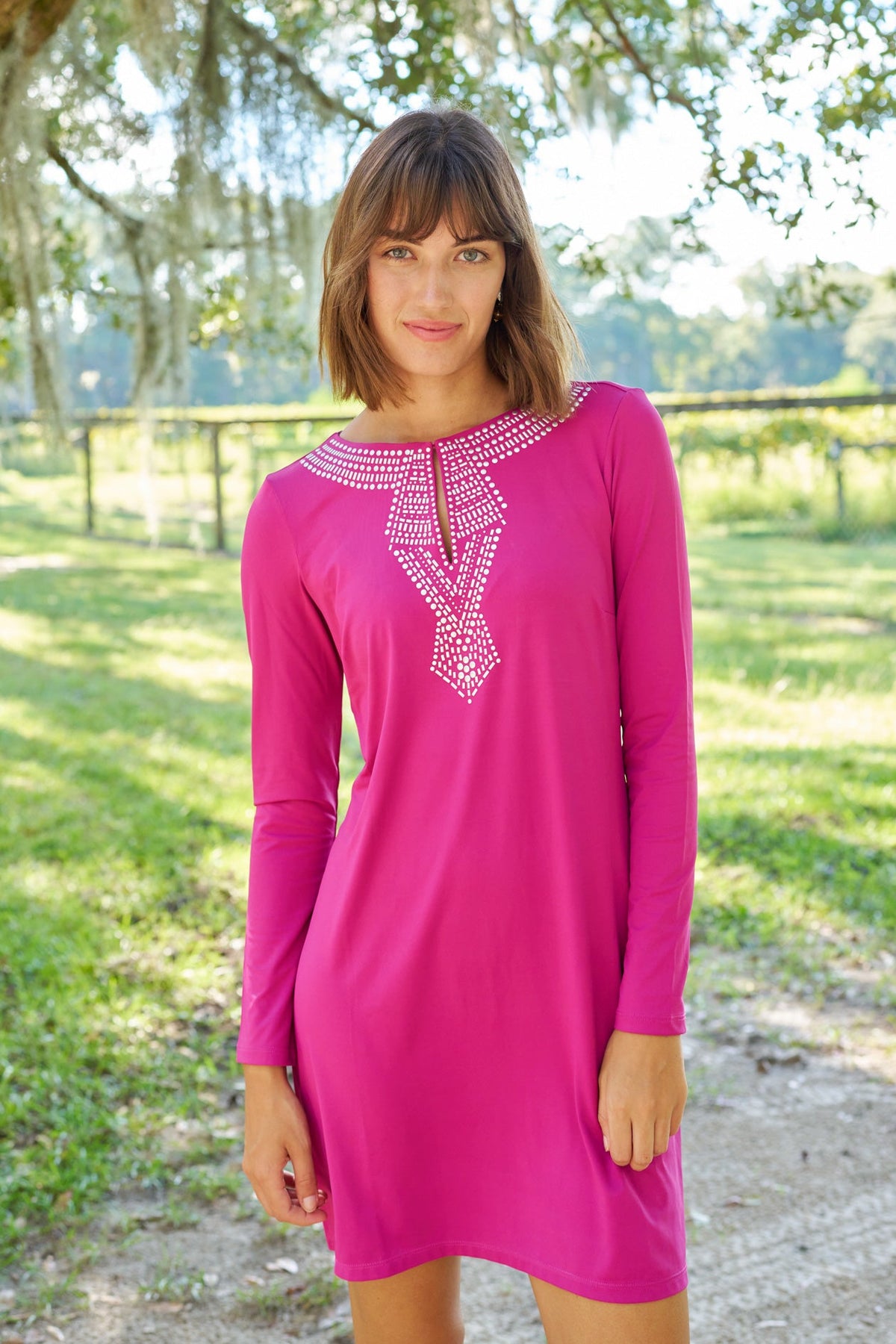 Merlot Metallic Schlüssellochkleid