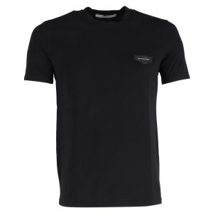 Givenchy Logo Plaque Crewneck T-Shirt aus schwarzer Baumwolle