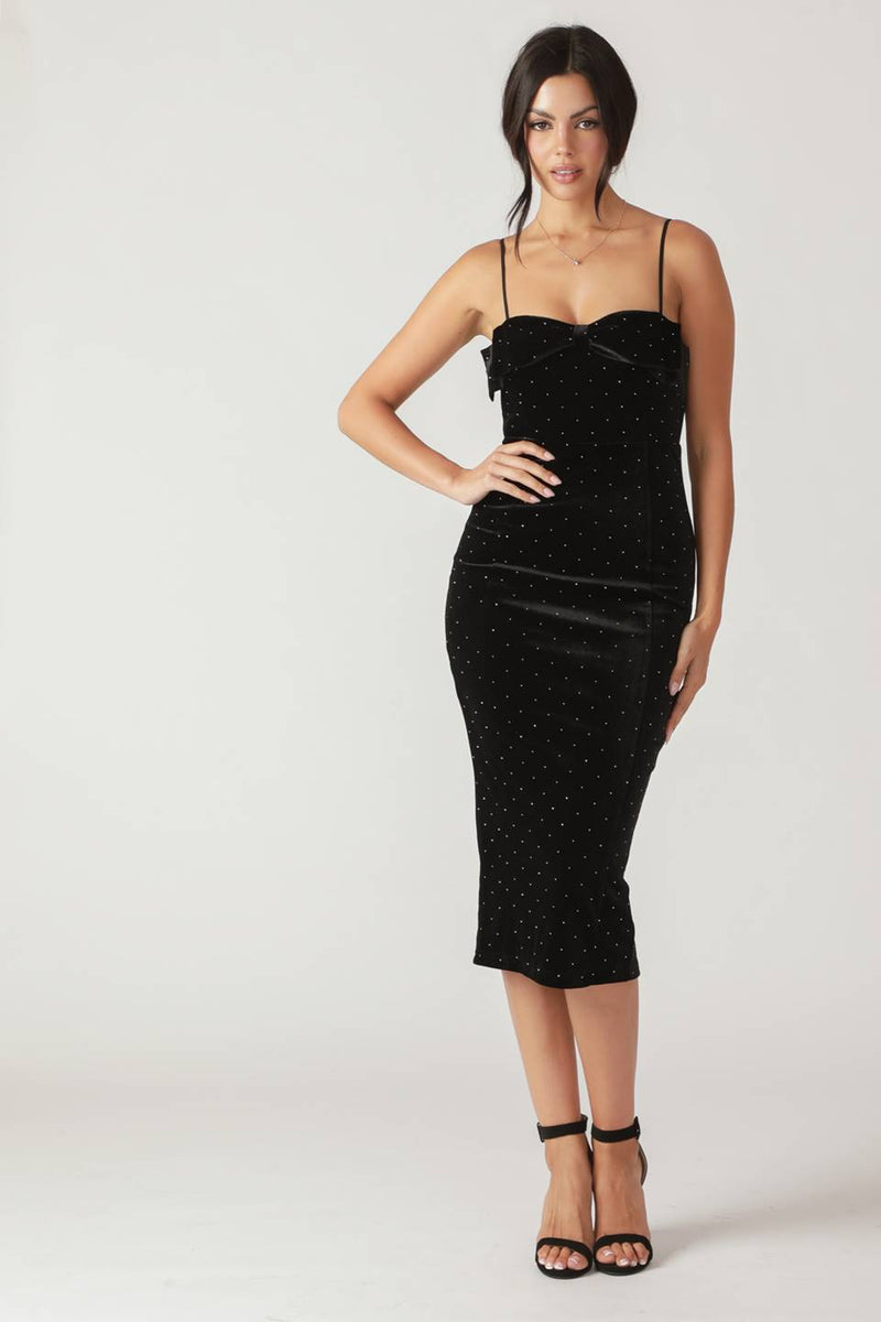 SECRET GARDEN GLOW VELVET MIDI Kleid