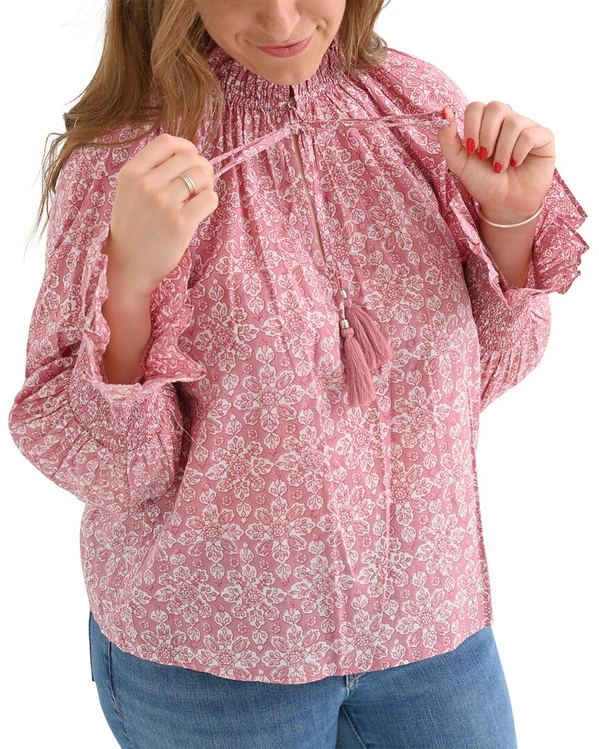 Granatapfel Flounce Ärmel Bluse