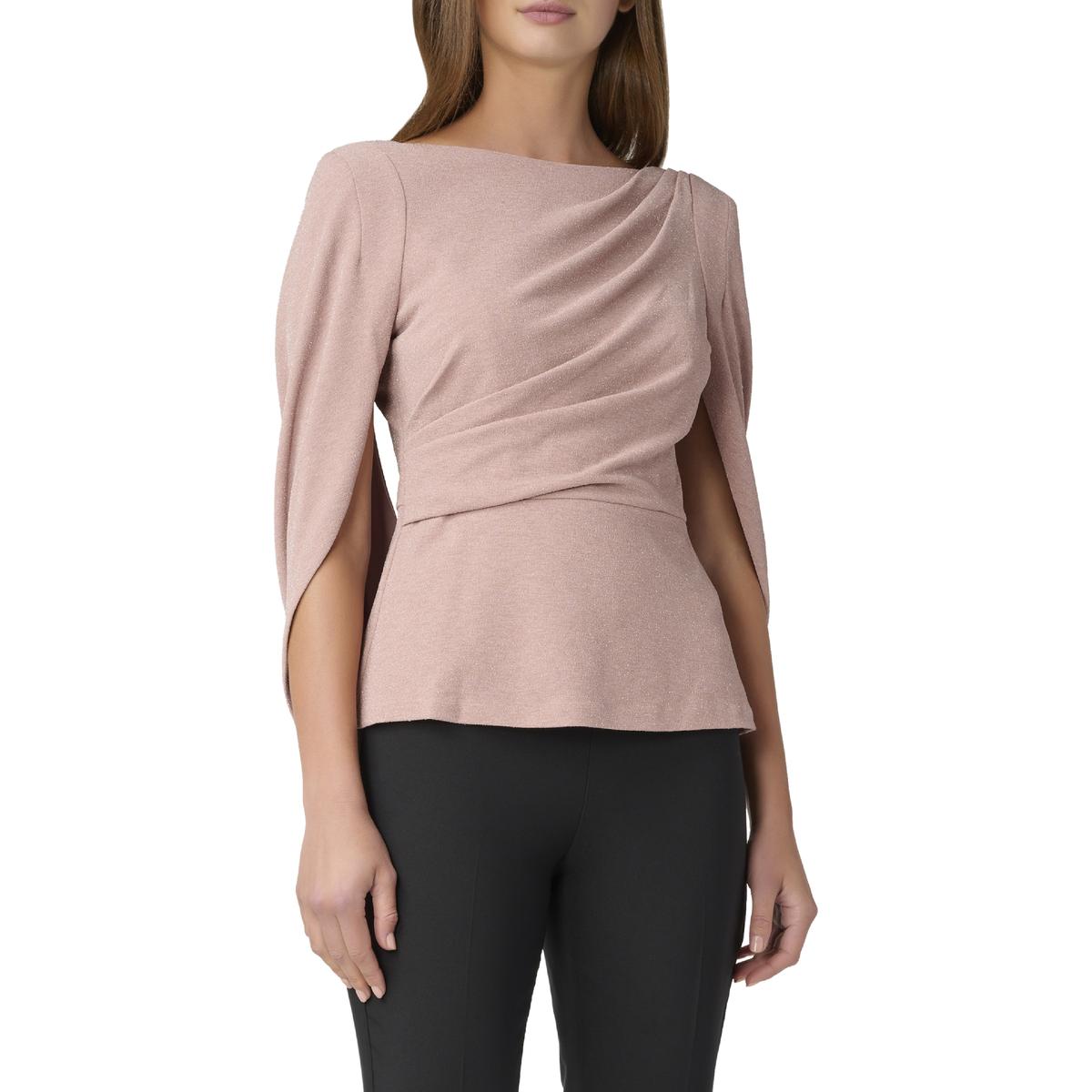 Metallic Cape Ärmel Bluse