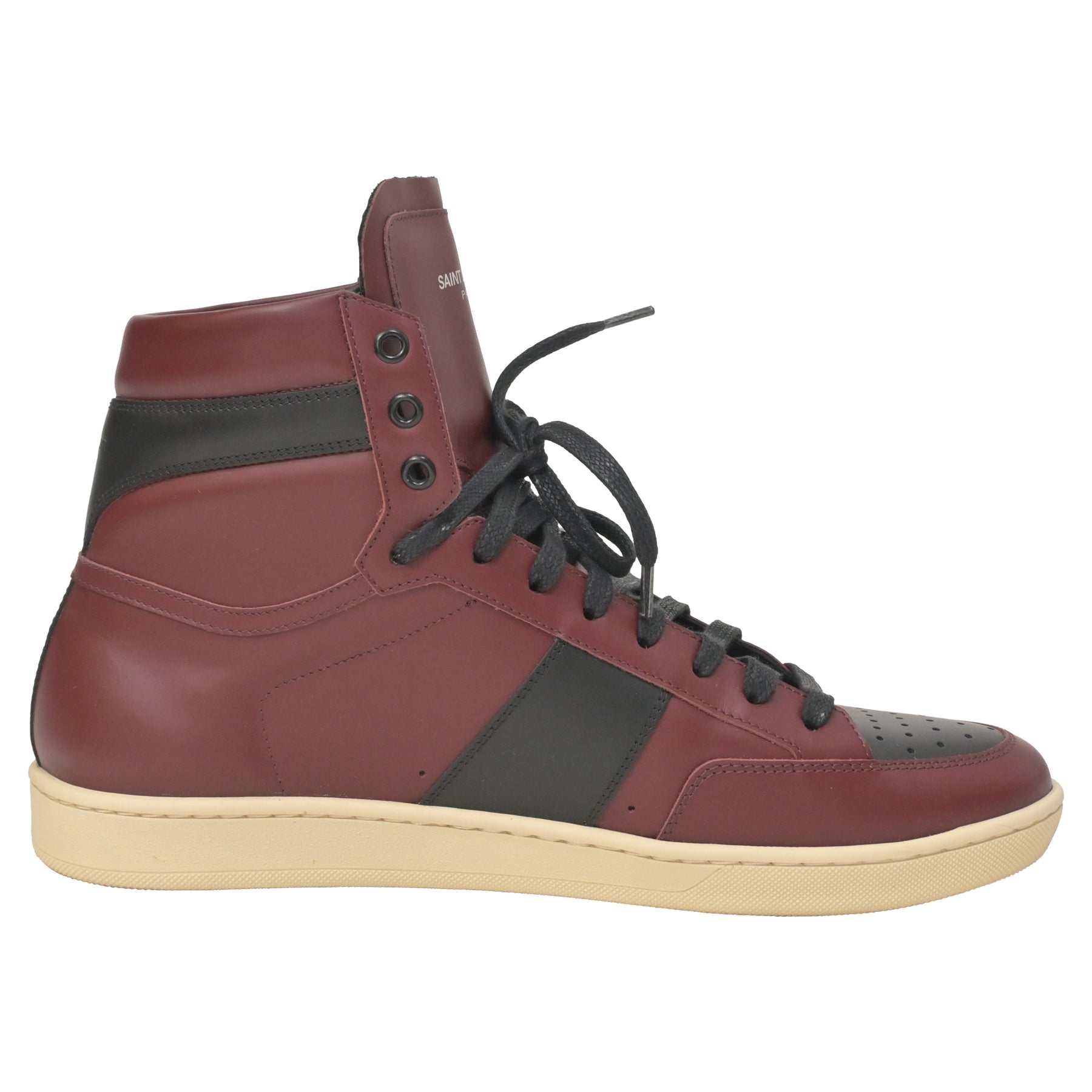 Saint Laurent SL/10H Sneaker mit Colorblock-Muster aus Leder in Burgund