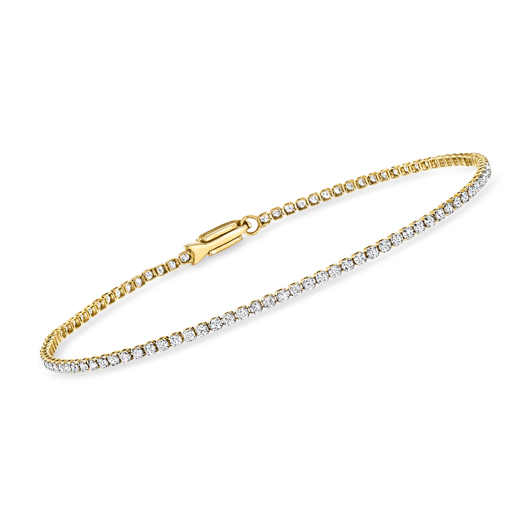 RS Pure Von Ross-Simons Diamant Tennisarmband aus 14kt Gelbgold