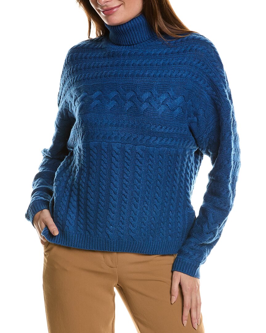 Forte Kaschmir Luxe Kabel Rollkragenpullover aus Wolle & Kaschmir-Blend