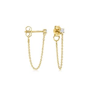 RS Pure Von Ross-Simons Diamant Kette Ohrringe in 14kt Gelbgold