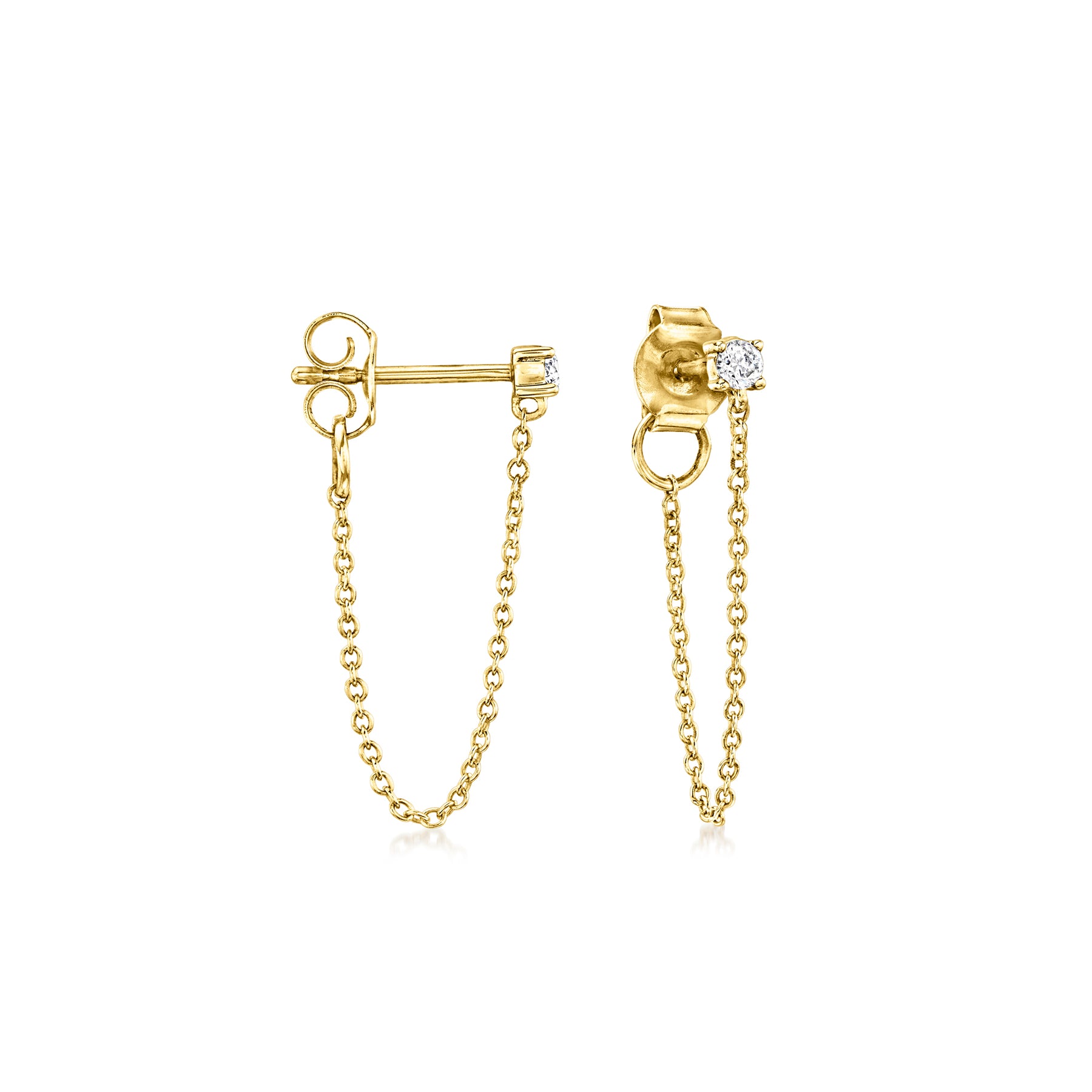RS Pure Von Ross-Simons Diamant Kette Ohrringe in 14kt Gelbgold