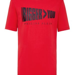 t-shirt schwarz geschnitten rund Hals Statement