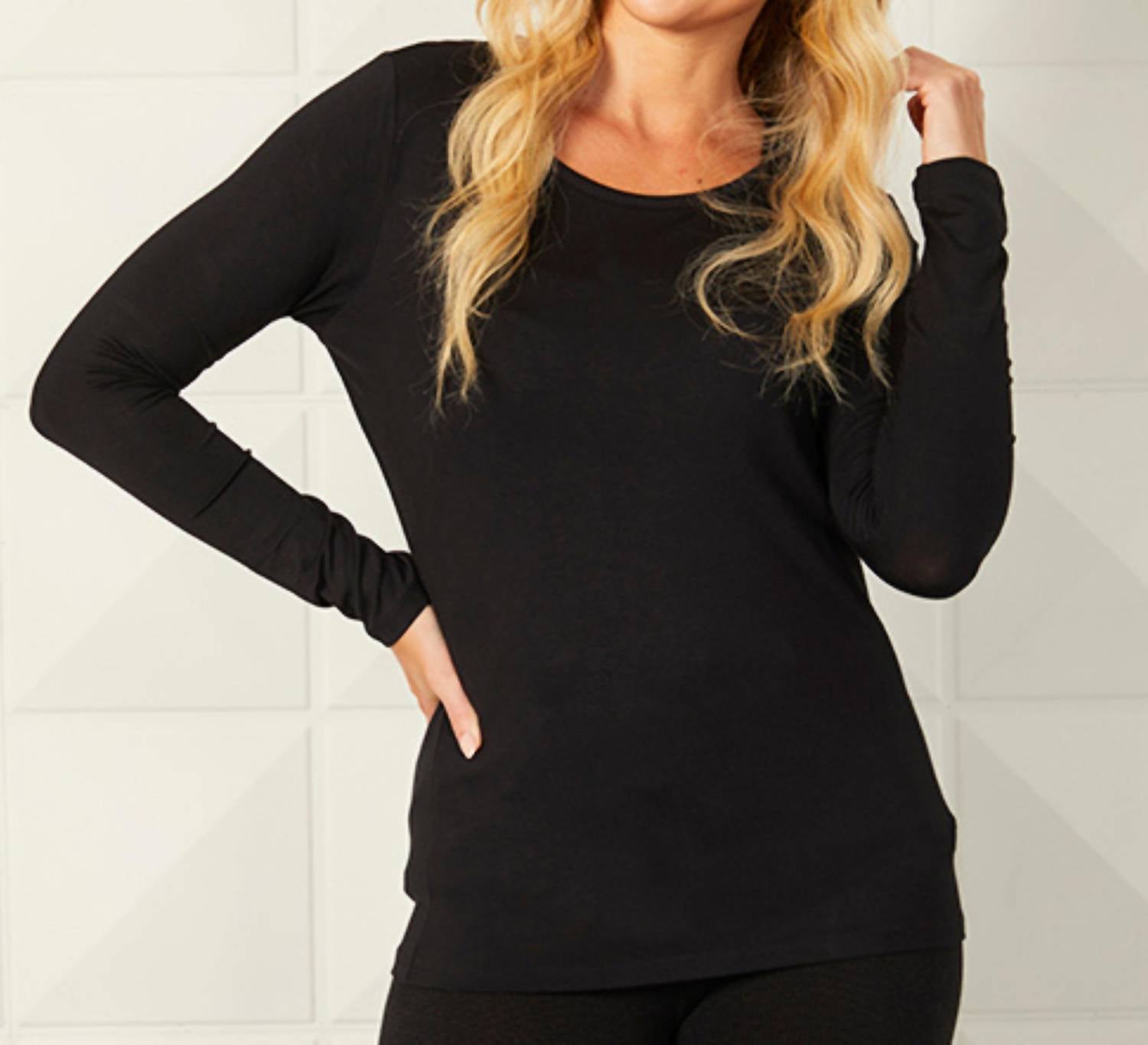 Langarmshirt in Schwarz