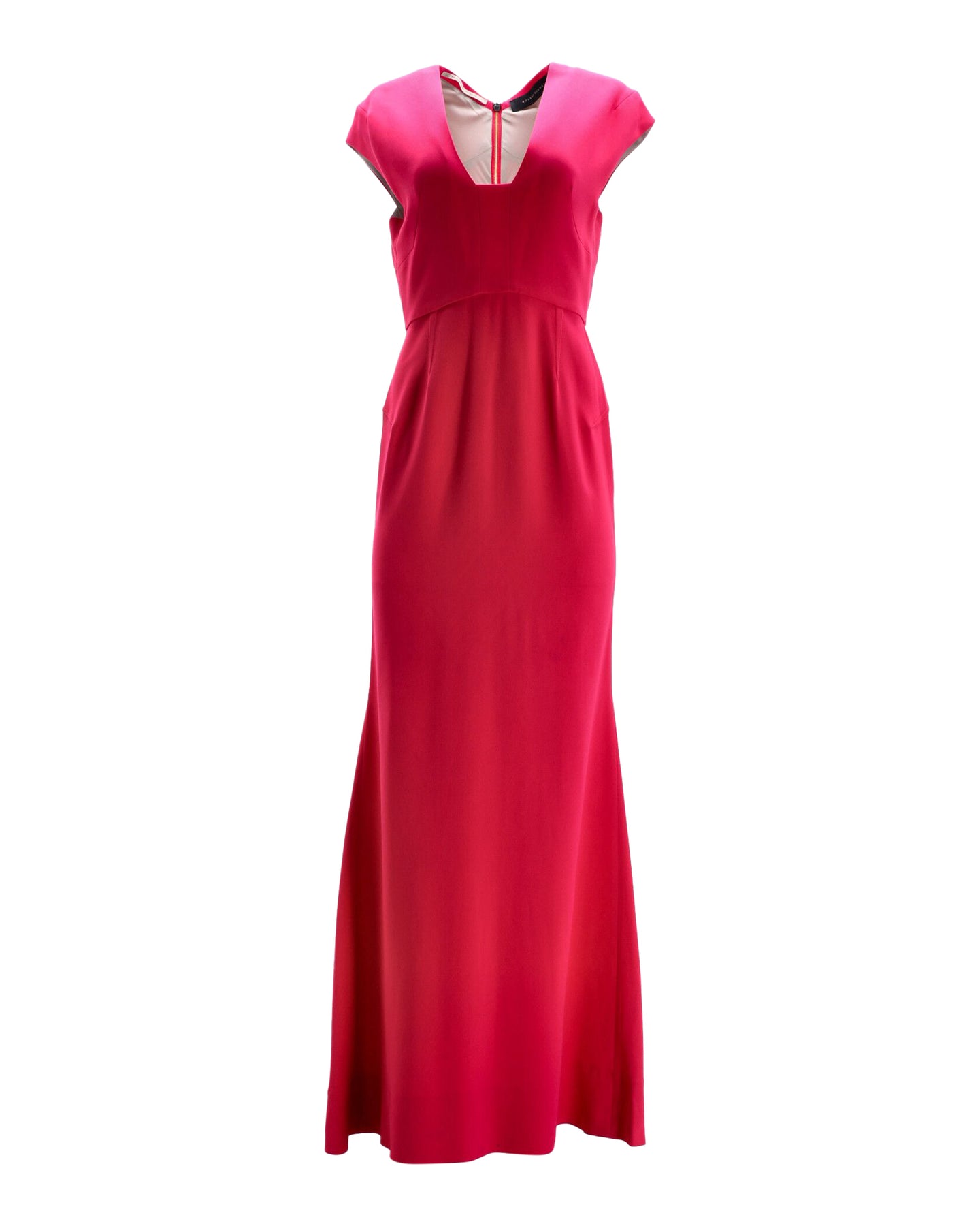Roland Mouret Abendkleid mit quadratischem Ausschnitt und Ausschnitt in rosa Viskose