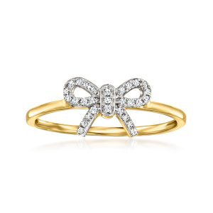 RS rein von ross-simonen diamant-angeschäumtes Schleifendetailring in 14kt Gelbgold