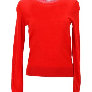 Boss Merino Super Feiner Pullover aus roter Wolle