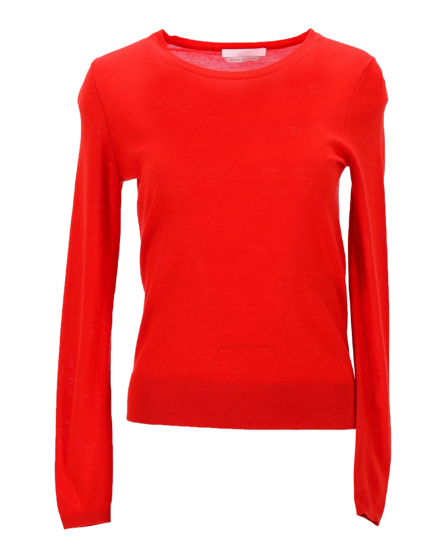 Boss Merino Super Feiner Pullover aus roter Wolle