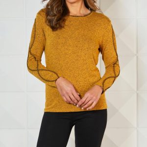 Braided Sleeve Tunic in Mango