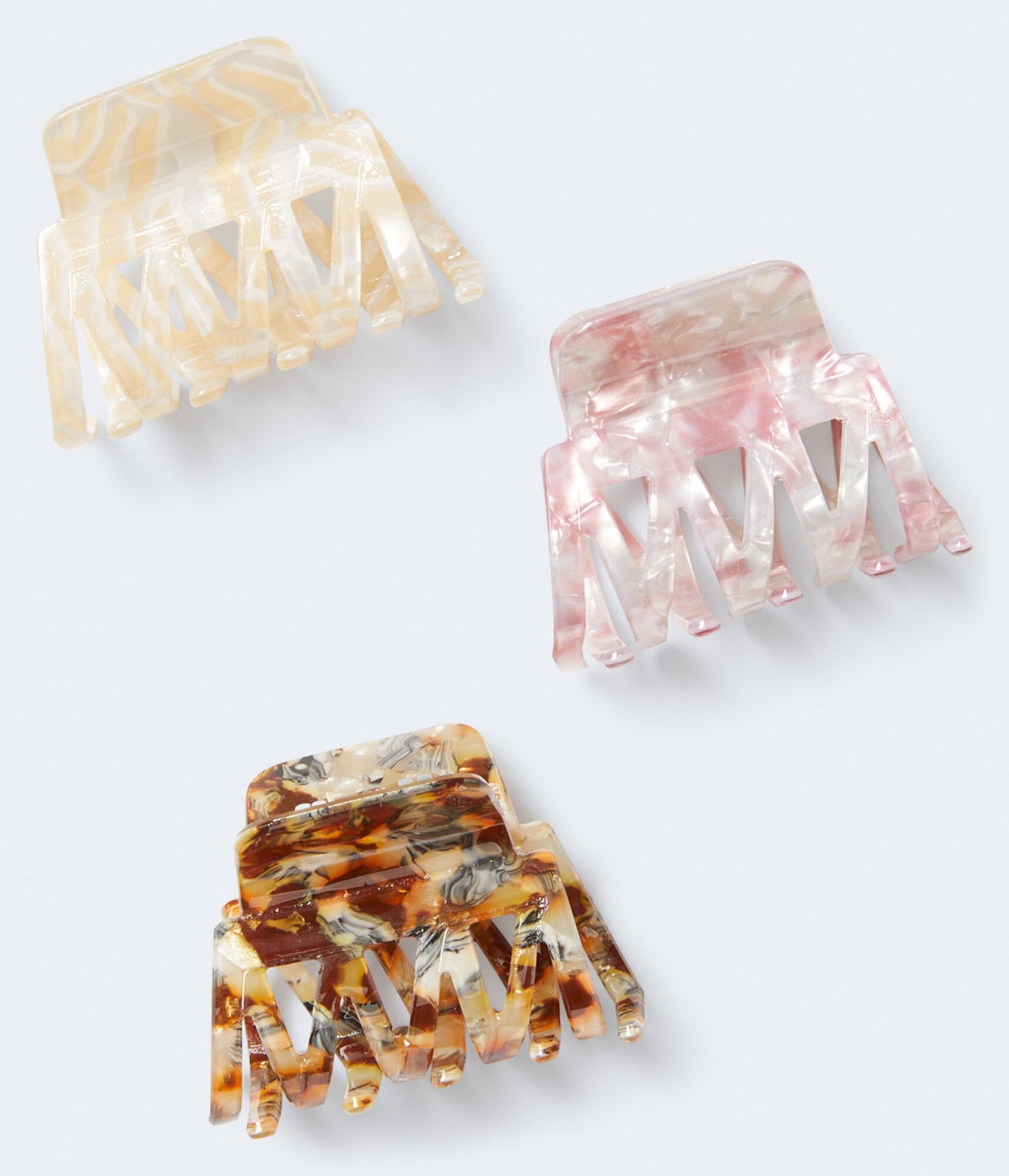 Aeropostale mittel Marmorierte Klauen Haarspange 3-Packung