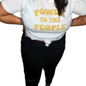 Power To The People Grafik T-Shirt in weiß