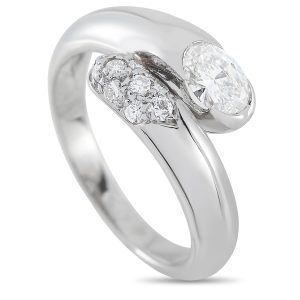Bvlgari 18K Weißgold 0.58ct Diamant Bypass Ring BV09 -080724
