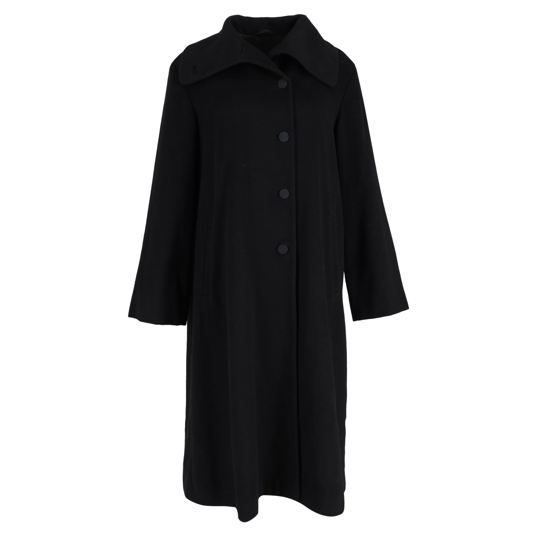 Giorgio Armani – Langer Mantel aus schwarzer Wolle