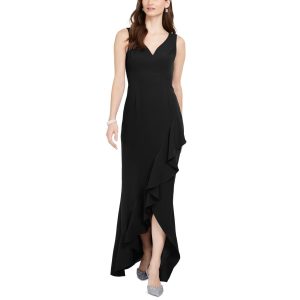 asymmetrisch gerafftes Abendkleid