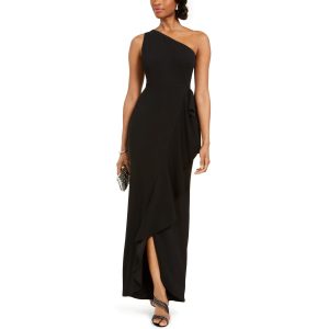 One Shoulder solide formale Kleid