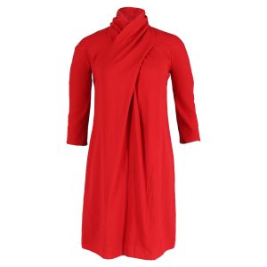 Giorgio Armani Draped Kleid aus roter Wolle 7748728324156
