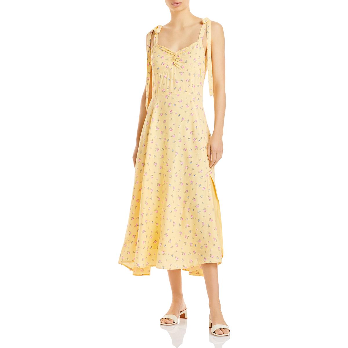 Krawatte Schulter Kalb Midi Kleid