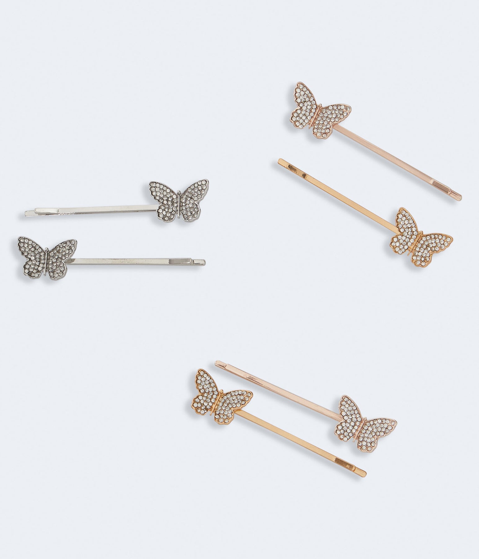 Aeropostale Strass Schmetterling Bobby Pin 6-Packung
