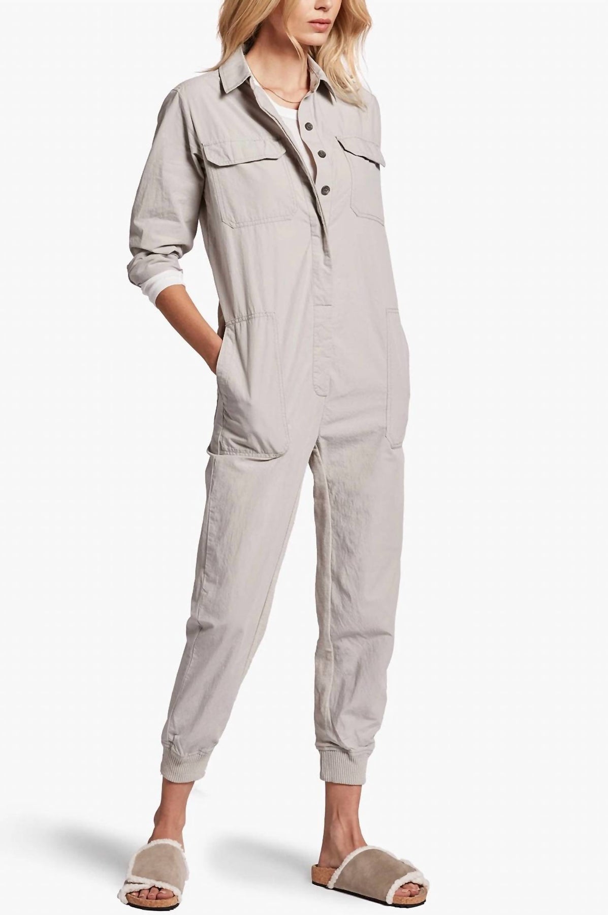 Utility Jumpsuit in grauer Wolke