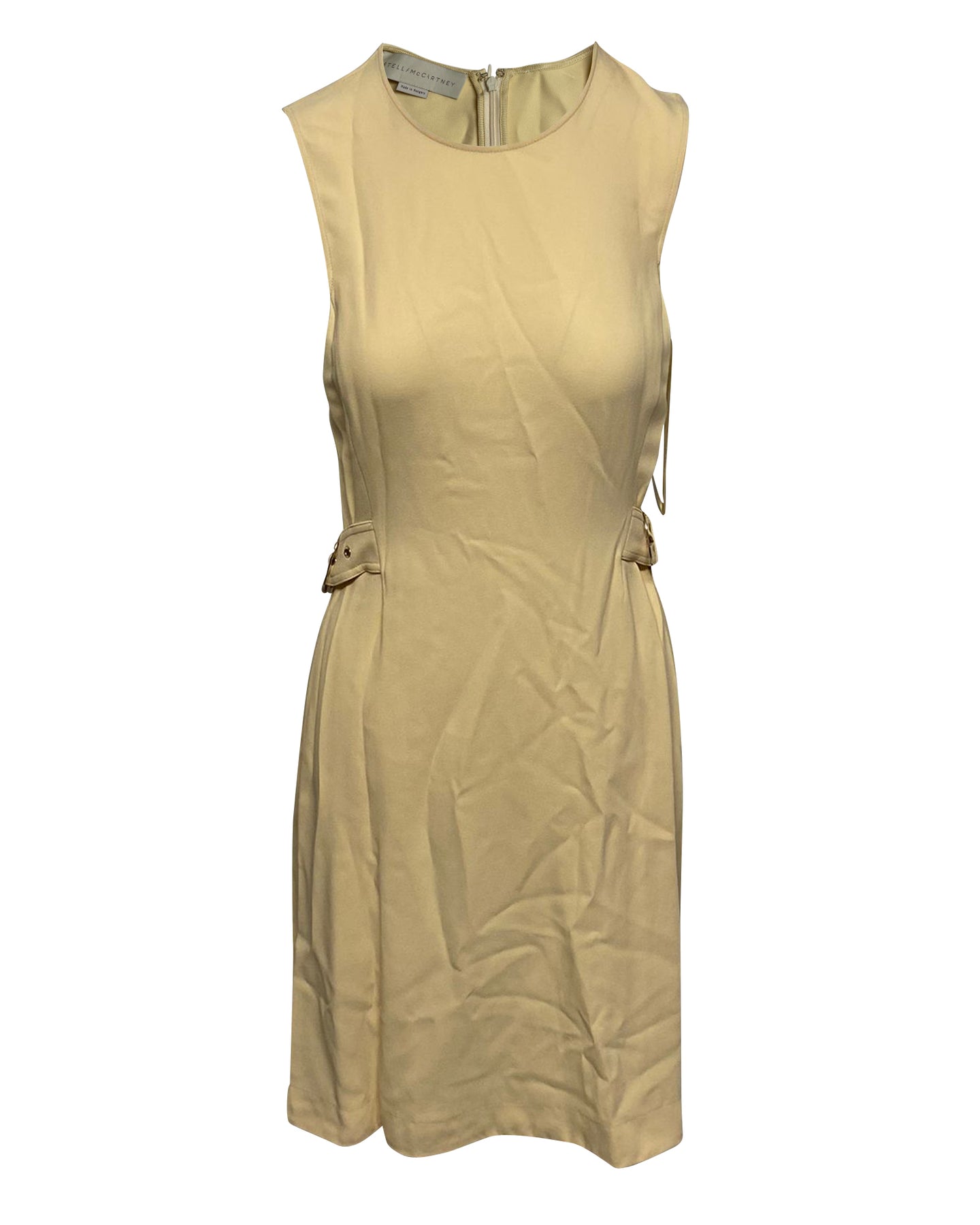 Stella McCartney Ärmelloses Kleid mit Gürtel in Gelb Viskose