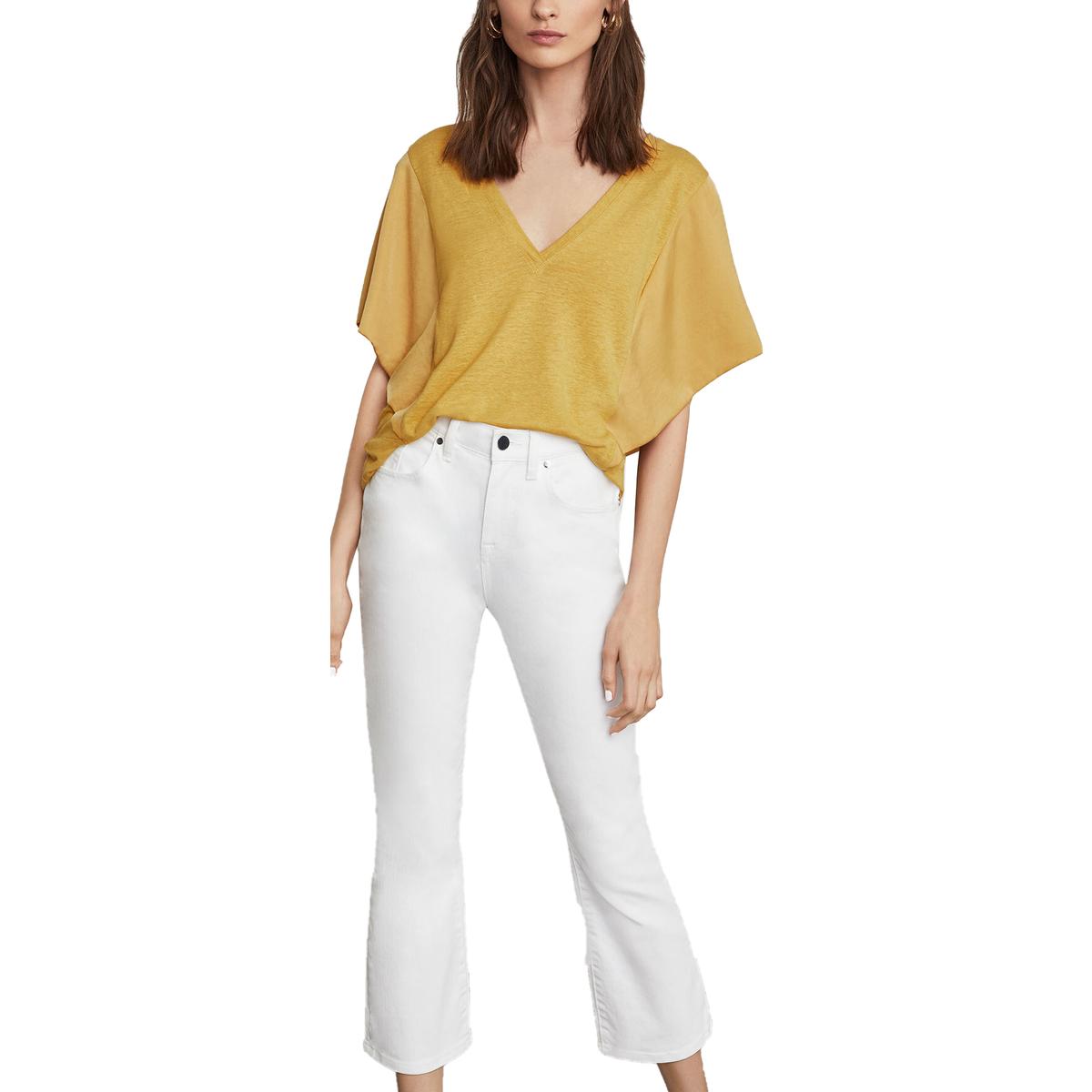 BCBG Max Azria hoher Bund Bootcut Jeans mit Ausschnitt