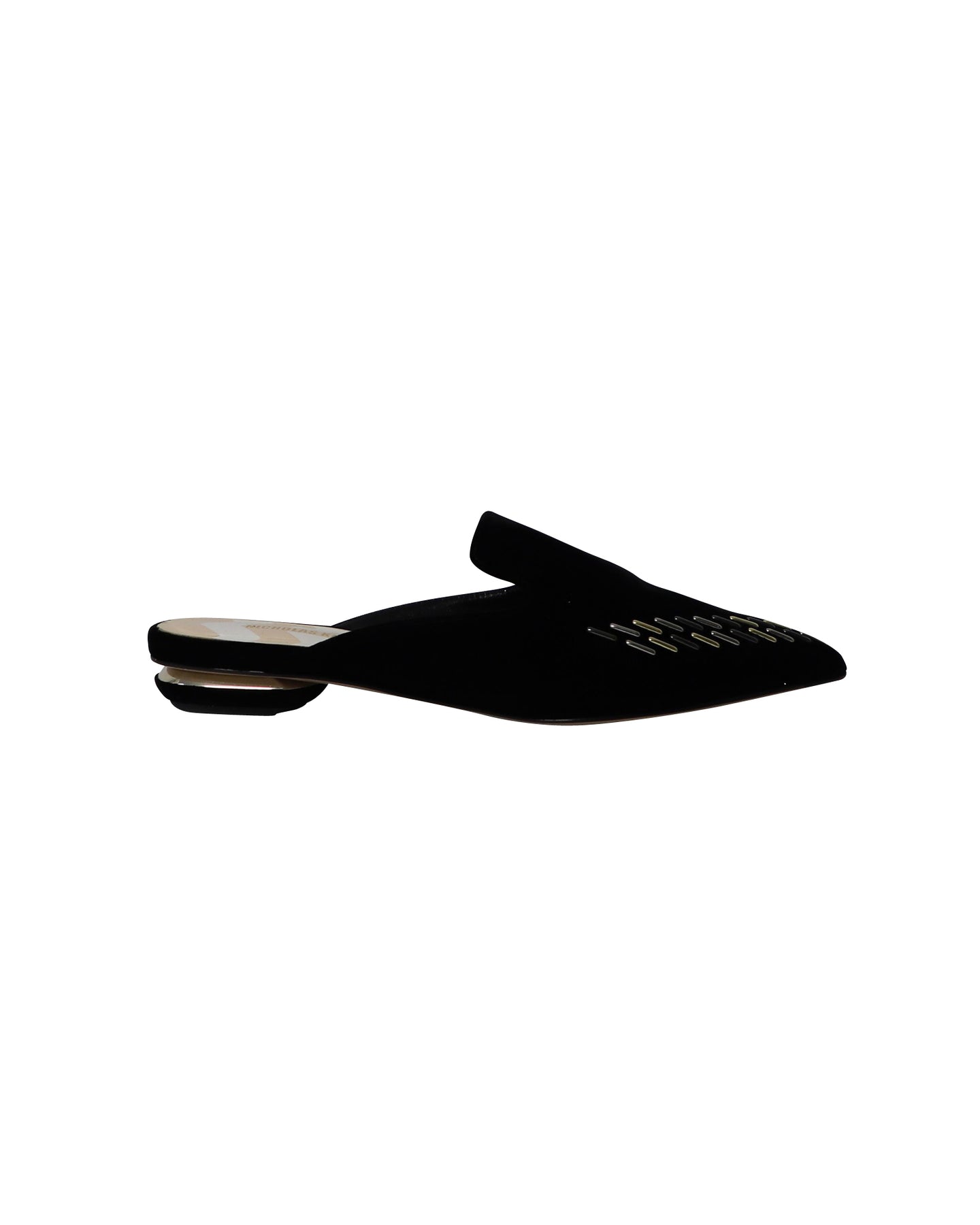 Nicholas Kirkwood Beya Flache Mules aus schwarzem Samt