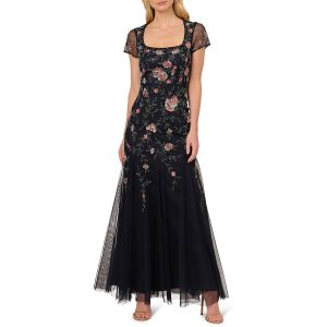Perlen Mesh Abendkleid