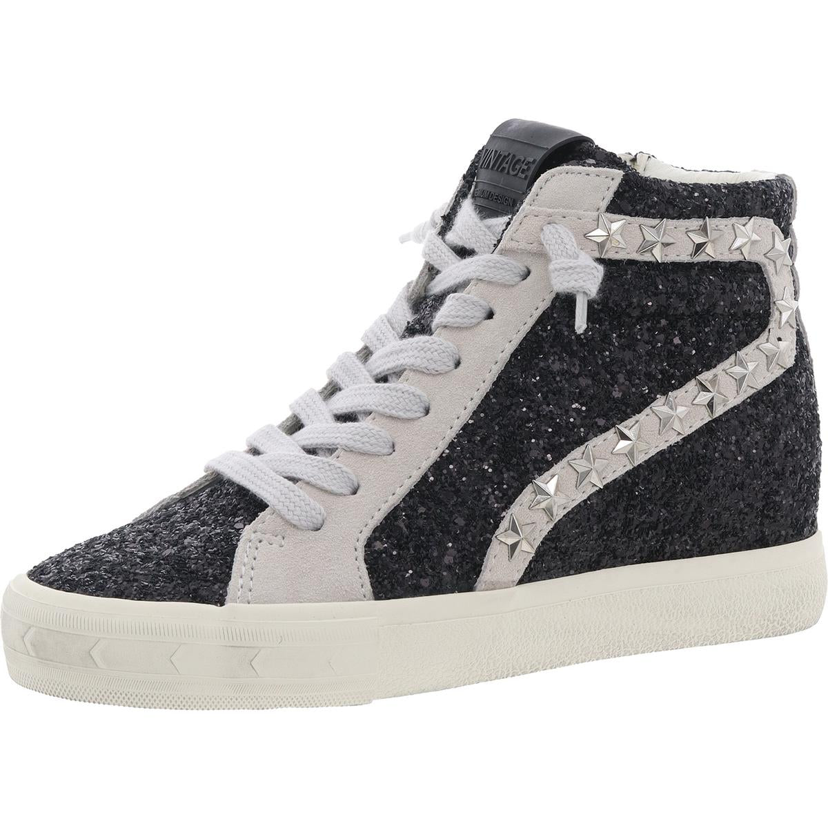 LEONA RO Glitzer Leder Freizeit- und Mode Sneaker