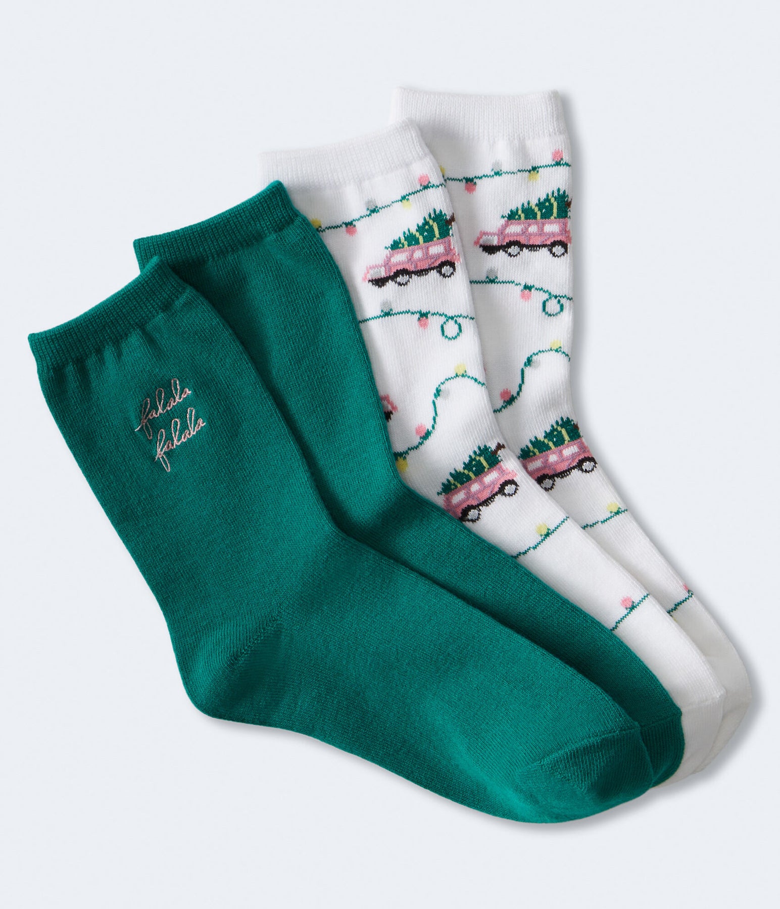 Aeropostale Fa La La Holiday Crew Sock 2-Packung