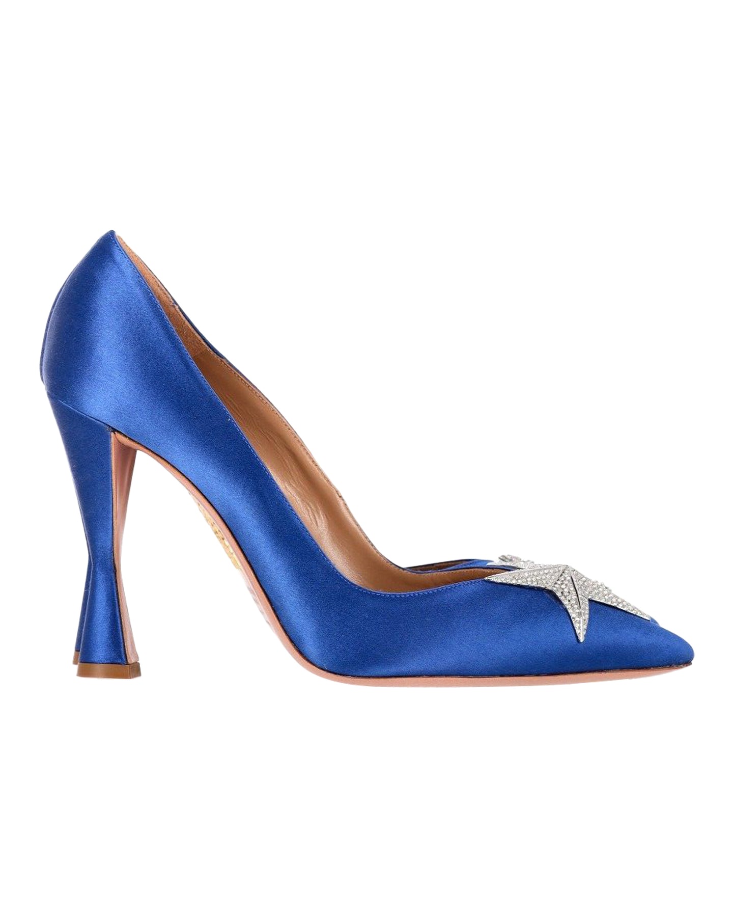 Aquazzura Proust 105 Pumps aus kobaltblauem Satin