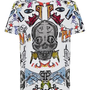 t-shirt rund Hals ss mit Kristallen