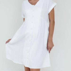 Lexi Gauze Shift Kleid in weiß