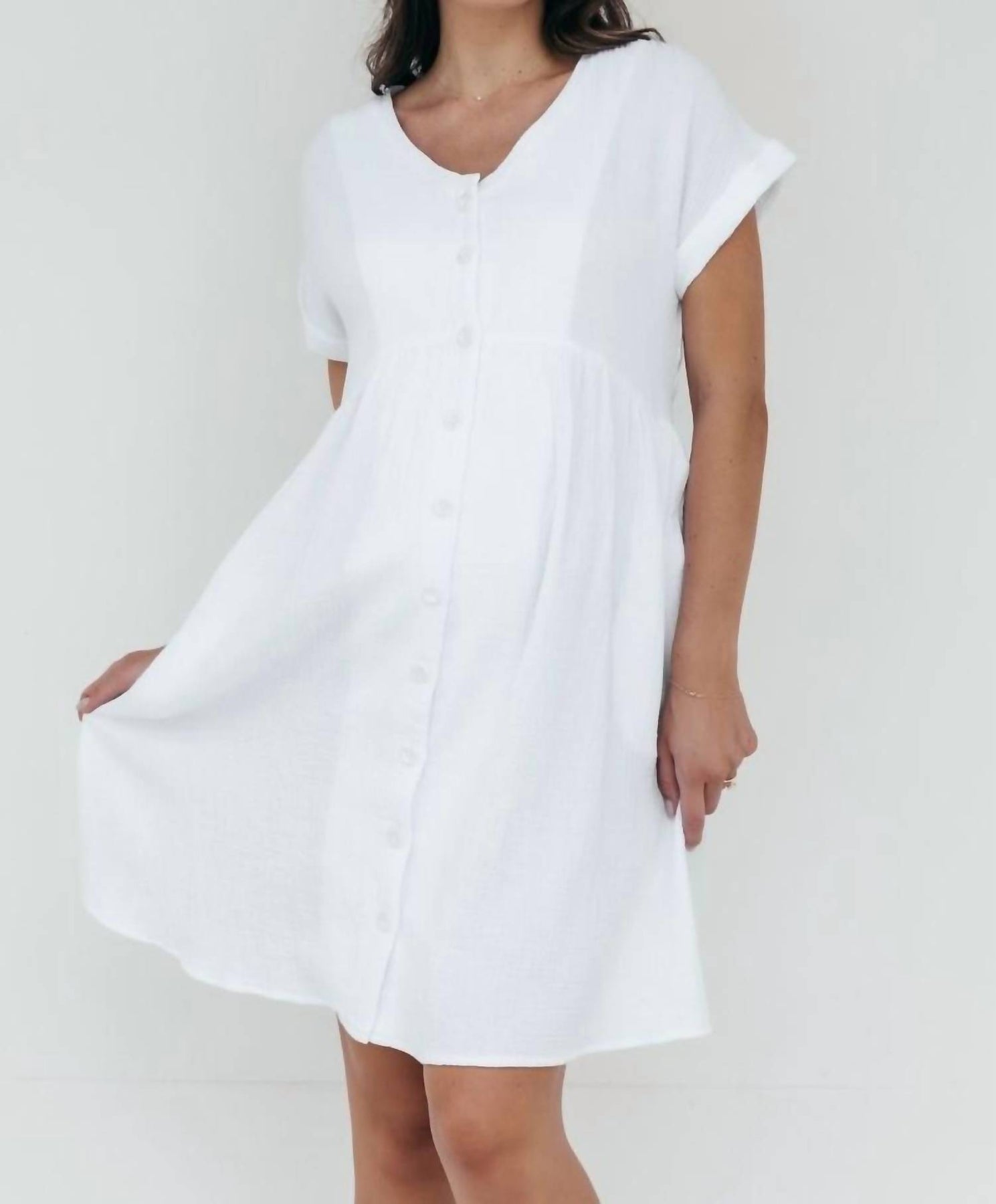 Lexi Gauze Shift Kleid in Weiß
