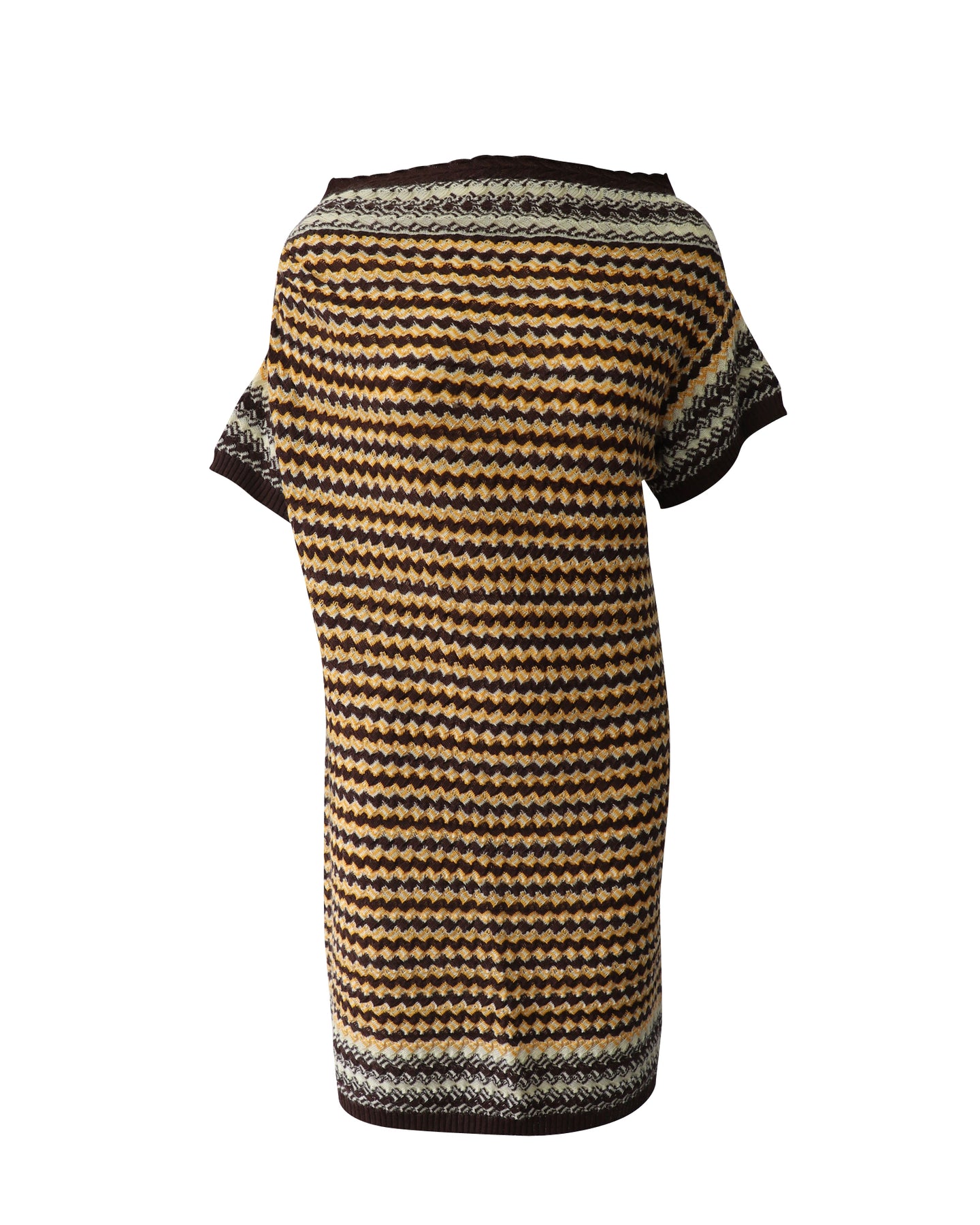 Missoni Gemustertes Strick schulterfrei Kleid aus mehrfarbiger Wolle