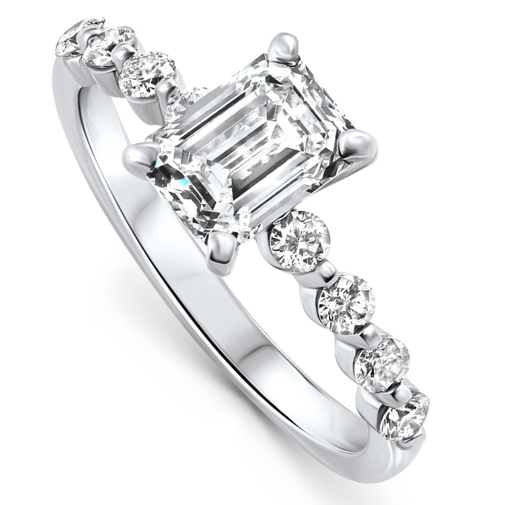 Zertifiziert 2 1/3Ct Emerald Cut Diamant Verlobungsring 14k Gold Lab gewachsen