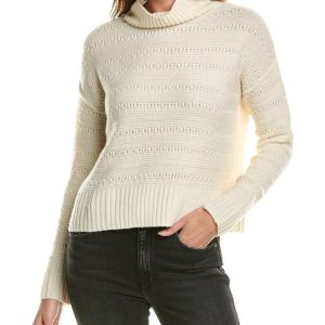 Forte Kaschmir crop texturierte Mock Hals Wolle & Kaschmir-blend Pullover – 7823781888060