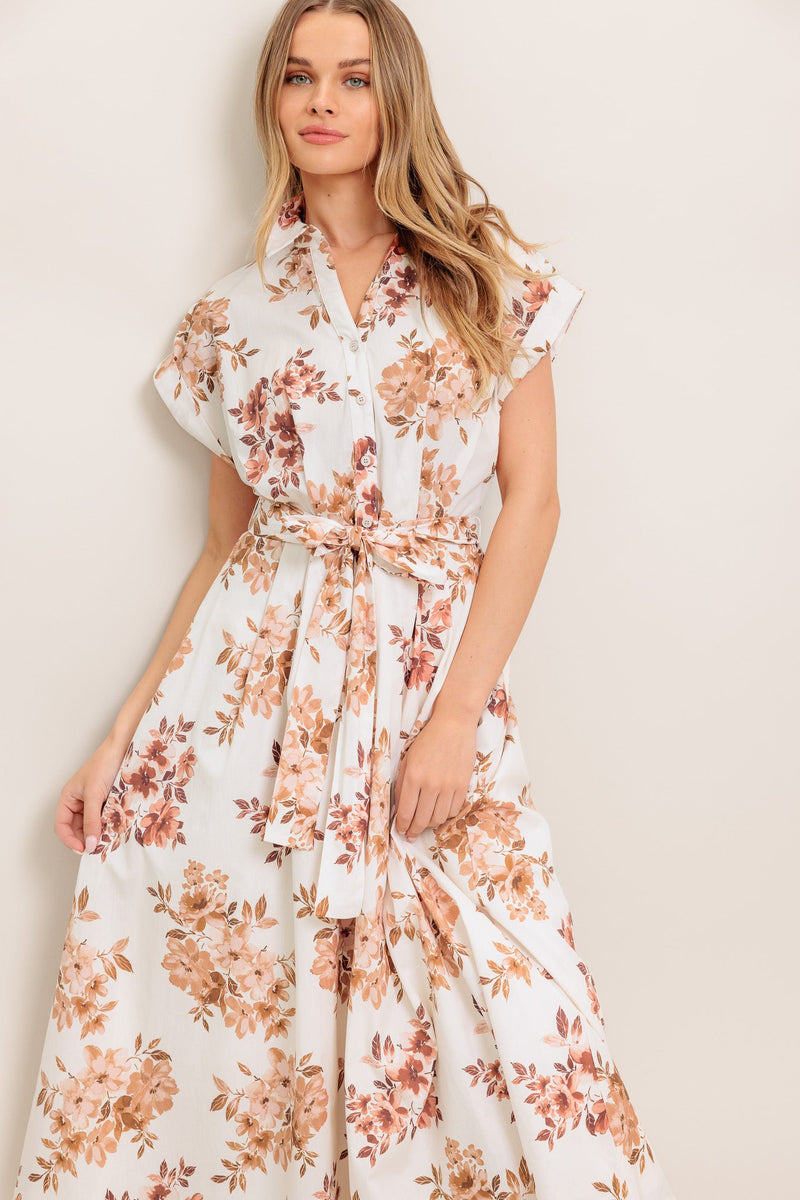 MAPLE GARDEN gewebt MIDI Kleid