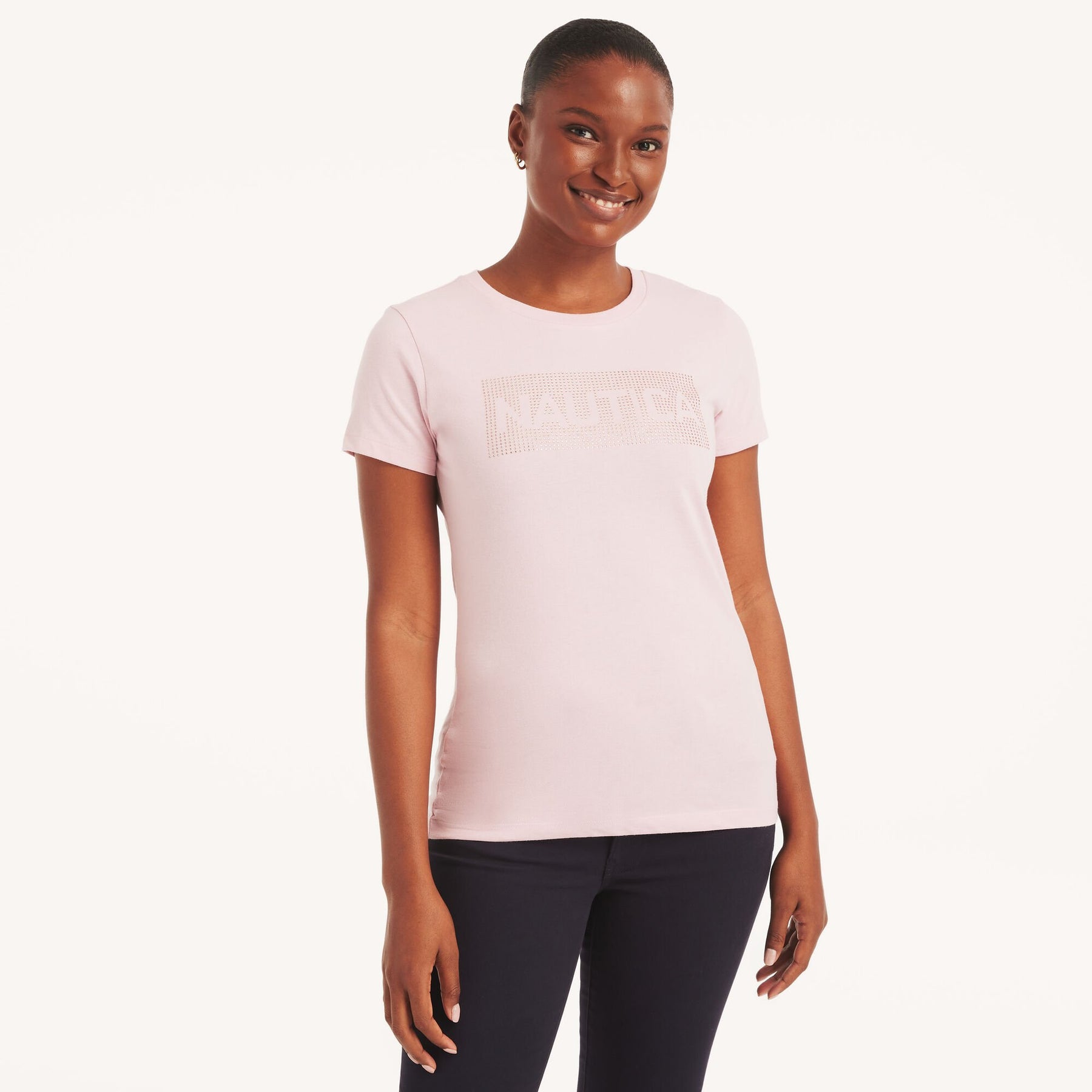 Nautica Damen nachhaltig gestaltete Strass Logo Graphic T-Shirt