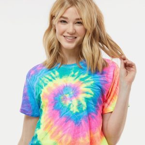 Colortone Damen Krawattengefärbtes Crop T-Shirt