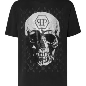 T-Shirt rund Hals ss Schädel und Plein mit Kristallen 7648922665020