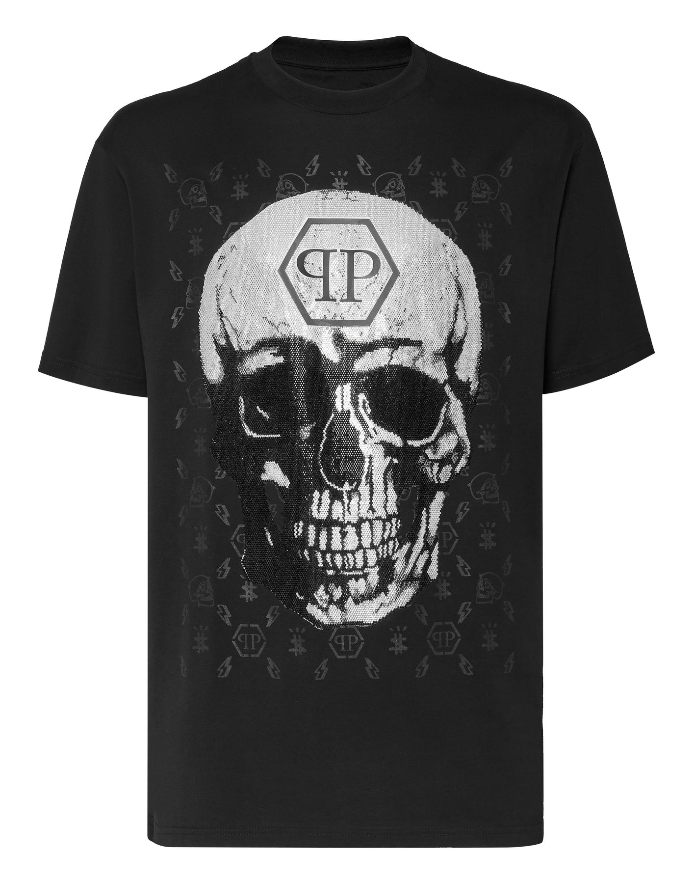 T-Shirt Rundhals SS Skull und Plein mit Kristallen