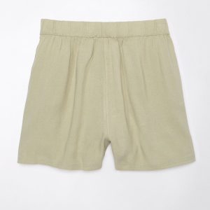 AE Leinen-Blend Imitat Wrap Skort