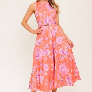 COASTLINE DREAM Gewebtes Midikleid