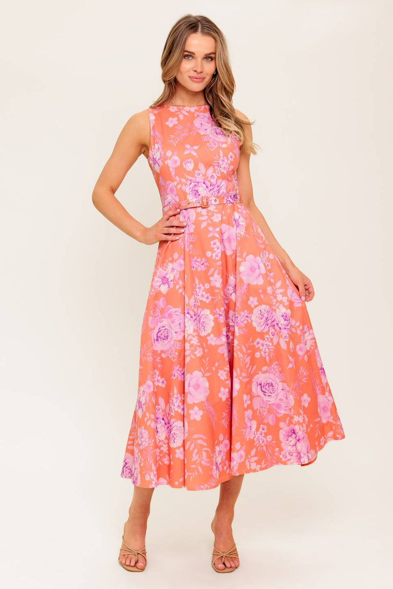 COASTLINE DREAM gewebt MIDI Kleid