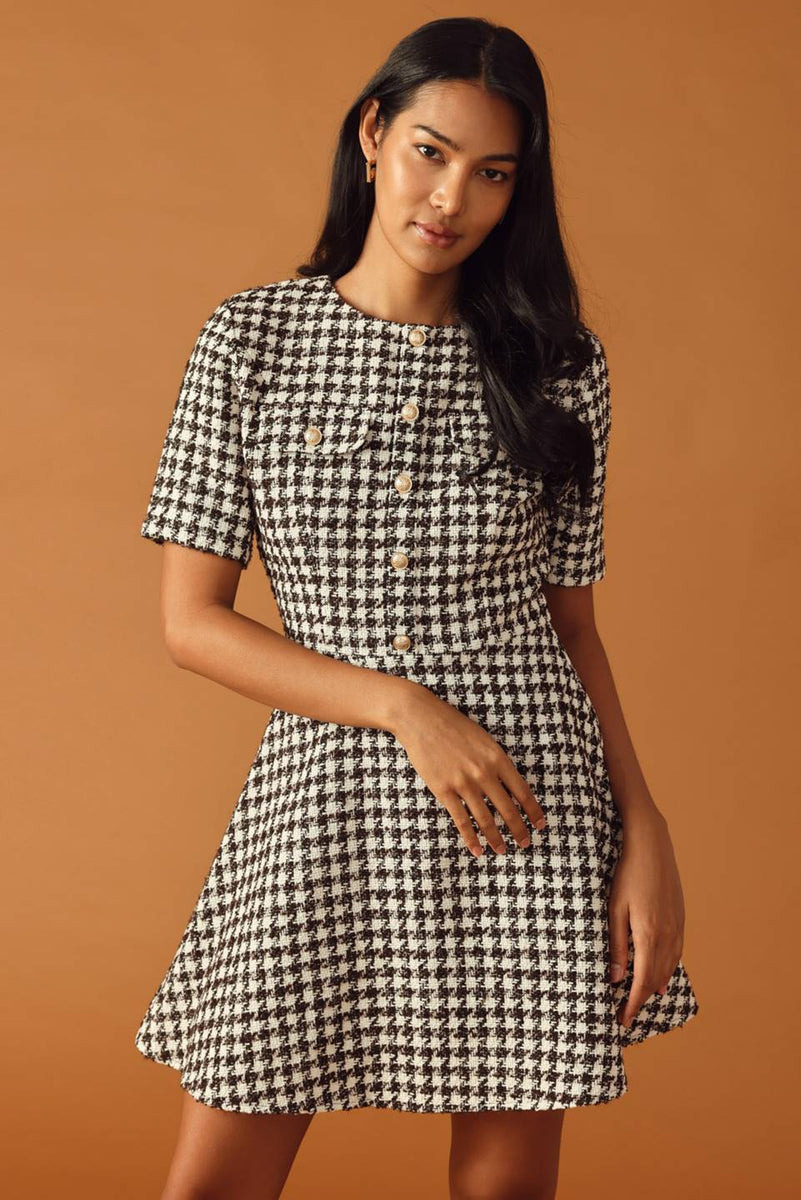 FALLING IN PLACE TWEED MINI Kleid
